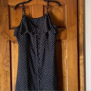 Sanctuary Black & White Polka Dot Midi Dress Size L 🤍✨ Classic Chic